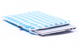 Blue checkered Laptop Sleeve - Heavenly Delight